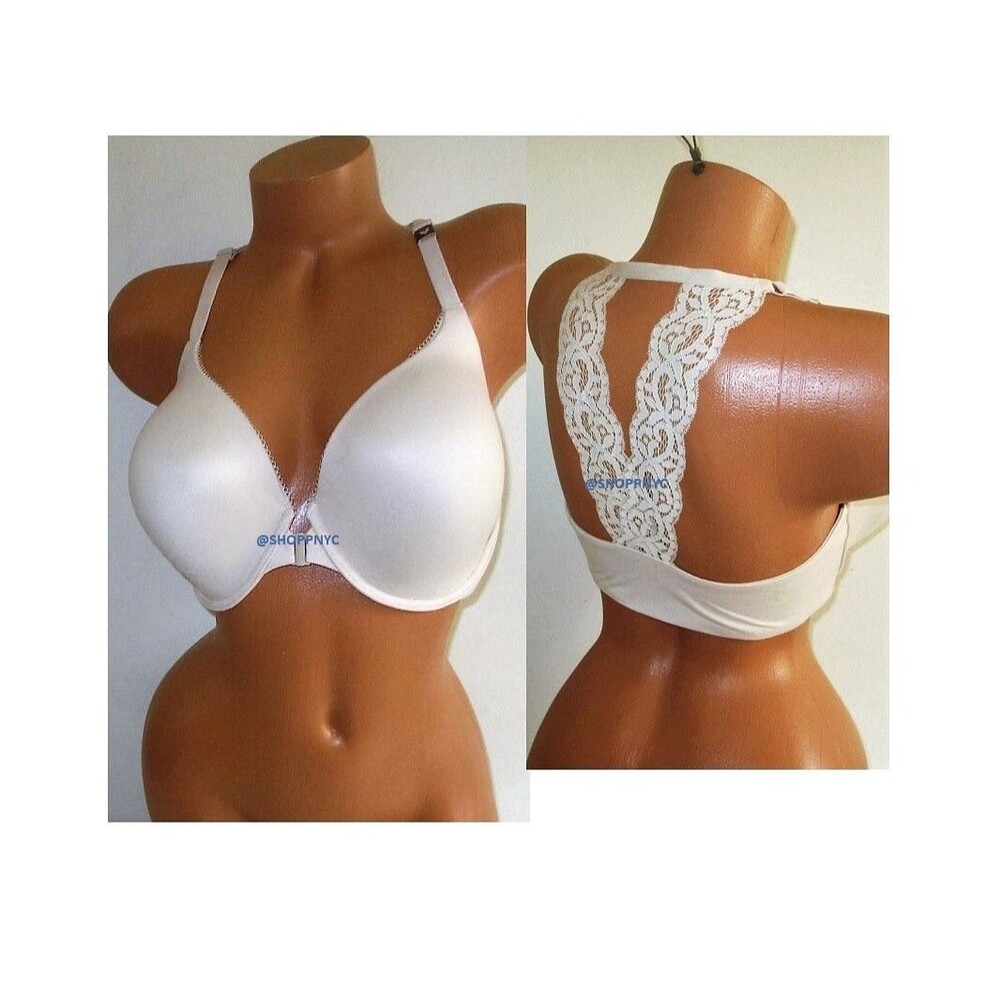 38DD VICTORIA'S SECRET Body by Victoria Lined Bra Racerback Front close Cream